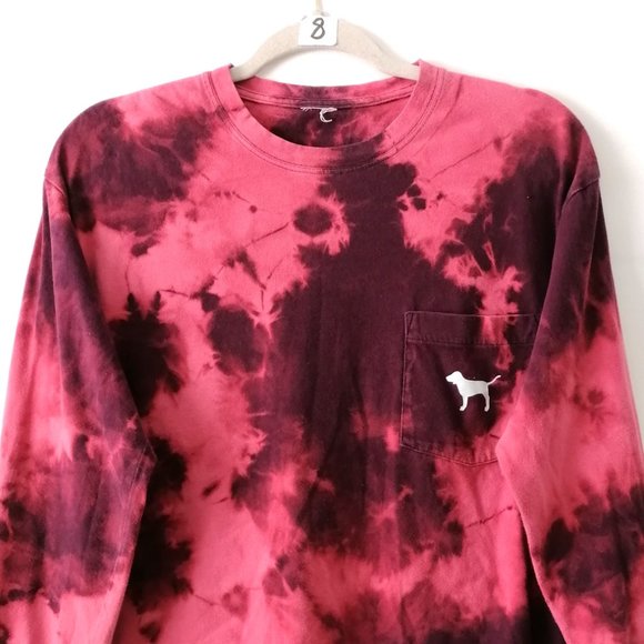 Pink Victoria's Secret Purple & Red Crew Neck Tie Dye Sweatshirt Sz SP Set Of 2 - Picture 7 of 11